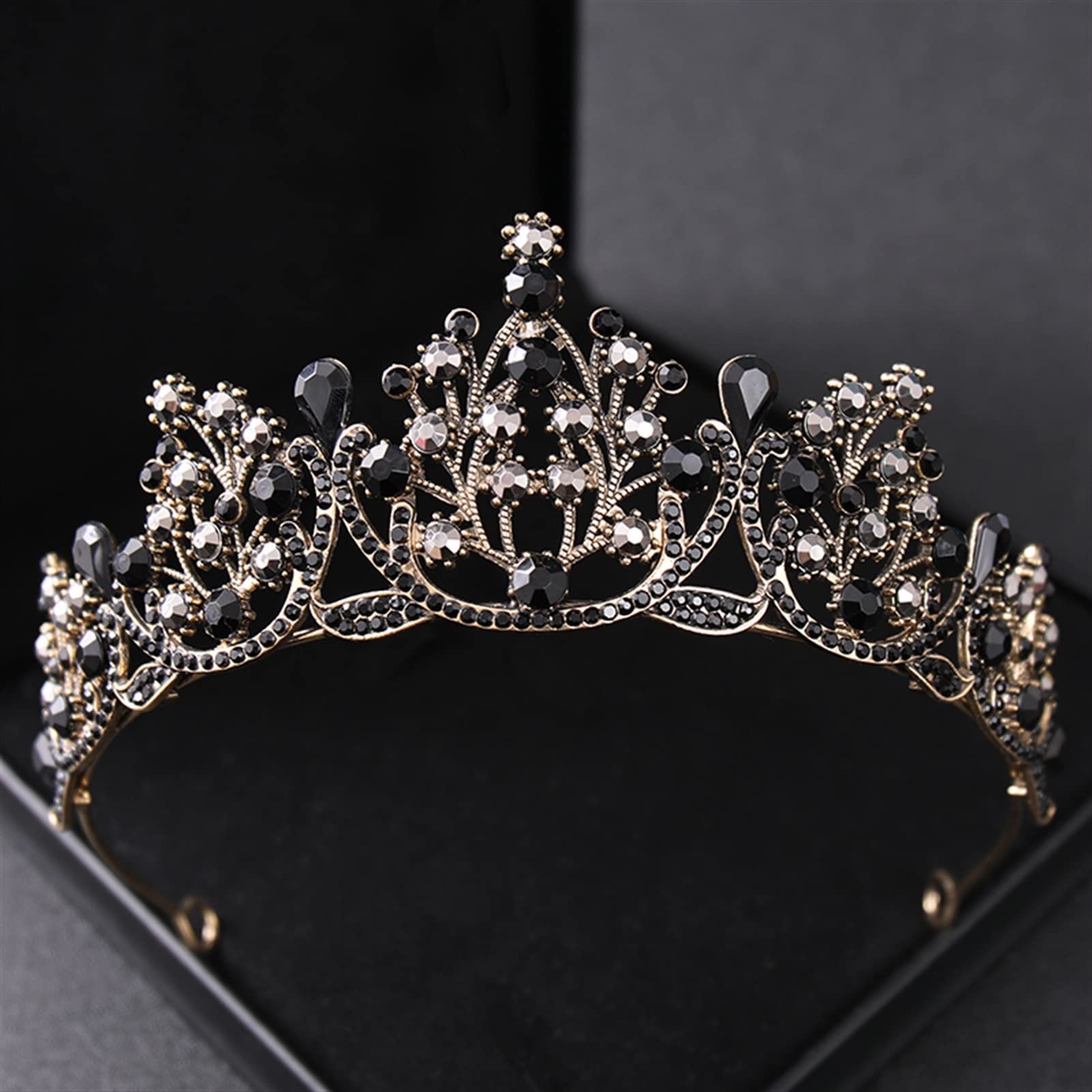 AIHEDOUJ Kristall Krone Tiara Vintage Strass Frauen Kronen und Tiaras Diademe Stirnbänder Braut Hochzeit Haarschmuck Schmuck Stirnbänder