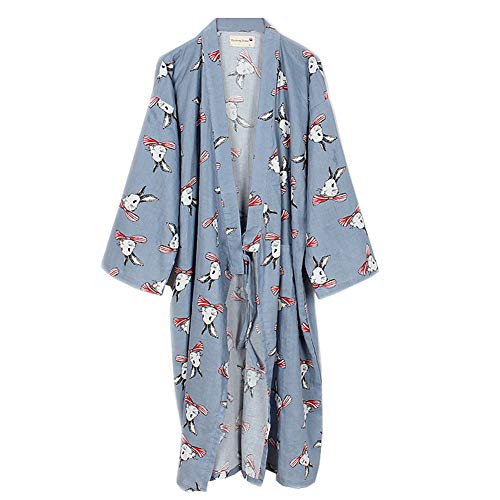 Fancy Pumpkin Japanische Frauen Robe Baumwolle Morgenmantel Kimono Pyjamas Nachthemd [Blume C]