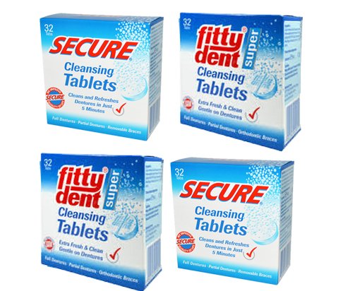 Fitty dent Secure Zahnprothesenreinigungstabletten, 32 Tabletten, 4 Stück