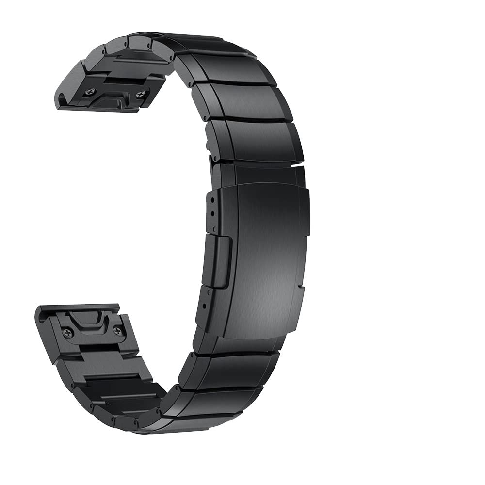 BANDKIT Uhrenarmband für Garmin Fenix 6, 6X, 6S, Pro, 5X, 5, 5S, 3HR, D2, S60, 26, 20 mm, Schnellverschluss, Edelstahl-Armband, For Fenix 5S 5S Plus, Achat