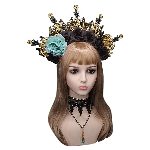 Blumen-Stirnband Vintage Haarband wunderschöne barocke Diademe Kopfschmuck Gottheit Prinzessin Kopfschmuck Kronen Barock Braut Kopfschmuck