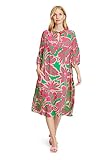 Cartoon Damen Tunikakleid mit Muster Green/Pink,36