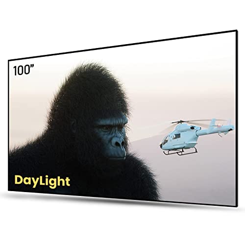 AWOL VISION 100" UST Leinwand Beamer für Helle Tageslichtnutzung, 85% Umgebungslicht Abweisende (ALR) Fresnel-Projektionswand für Kurzdistanz Beamer 4K, Fester Rahmen, Active 3D, HDR -D100