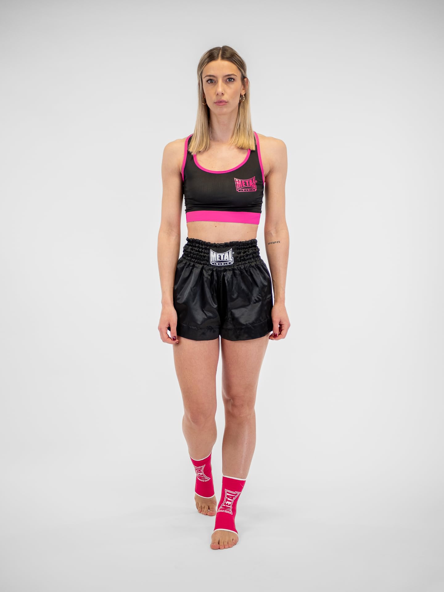 METAL BOXE Unisex – Erwachsene Short Kickboxing Extrem Noir XL, Schwarz