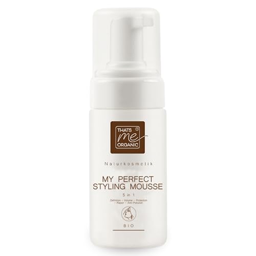 Thats me organic My Perfect Styling Mousse 5-in-1 – Haarschaum ohne Alkohol – Für Definition, Volumen & Schutz – Schaumfestiger Locken & feines Haar – Mit Hyaluronsäure & Naturextrakten