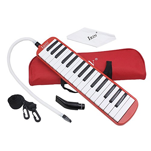 Btuty Melodica Piano Musikinstrument für Anfänger mit 32 Tasten, mit Tragetasche (rot)