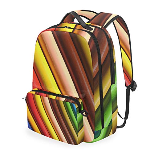 MONTOJ Colors Pencils Campus Rucksack mit abnehmbarer Kreuztasche