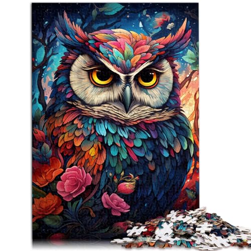 Puzzle, Malerei, Farbe, Tier, Eule, 1000 Teile, Puzzle für Erwachsene, Holzpuzzle, Dekomprimieren, geistiges Lernspielzeug, 1000 Teile (50 x 75 cm)