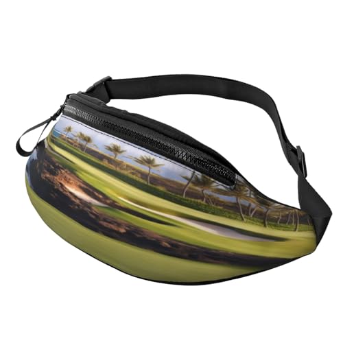 Bauchtasche mit Weihnachtsmann-Motiv, leichte Hüfttasche für Reisen und den täglichen Gebrauch, Hawaii Beach Golfplatz, Einheitsgröße