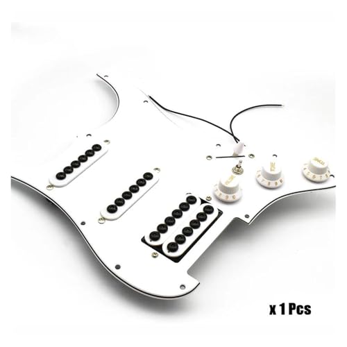 Schlagbrett Tonabnehmer für E Gitarre Doppelspulen-Humbucker-Schlagbrett-Tonabnehmer mit Single-Cut-Schalter vorverdrahtetes Schlagbrett für ST-E-Gitarre(White)