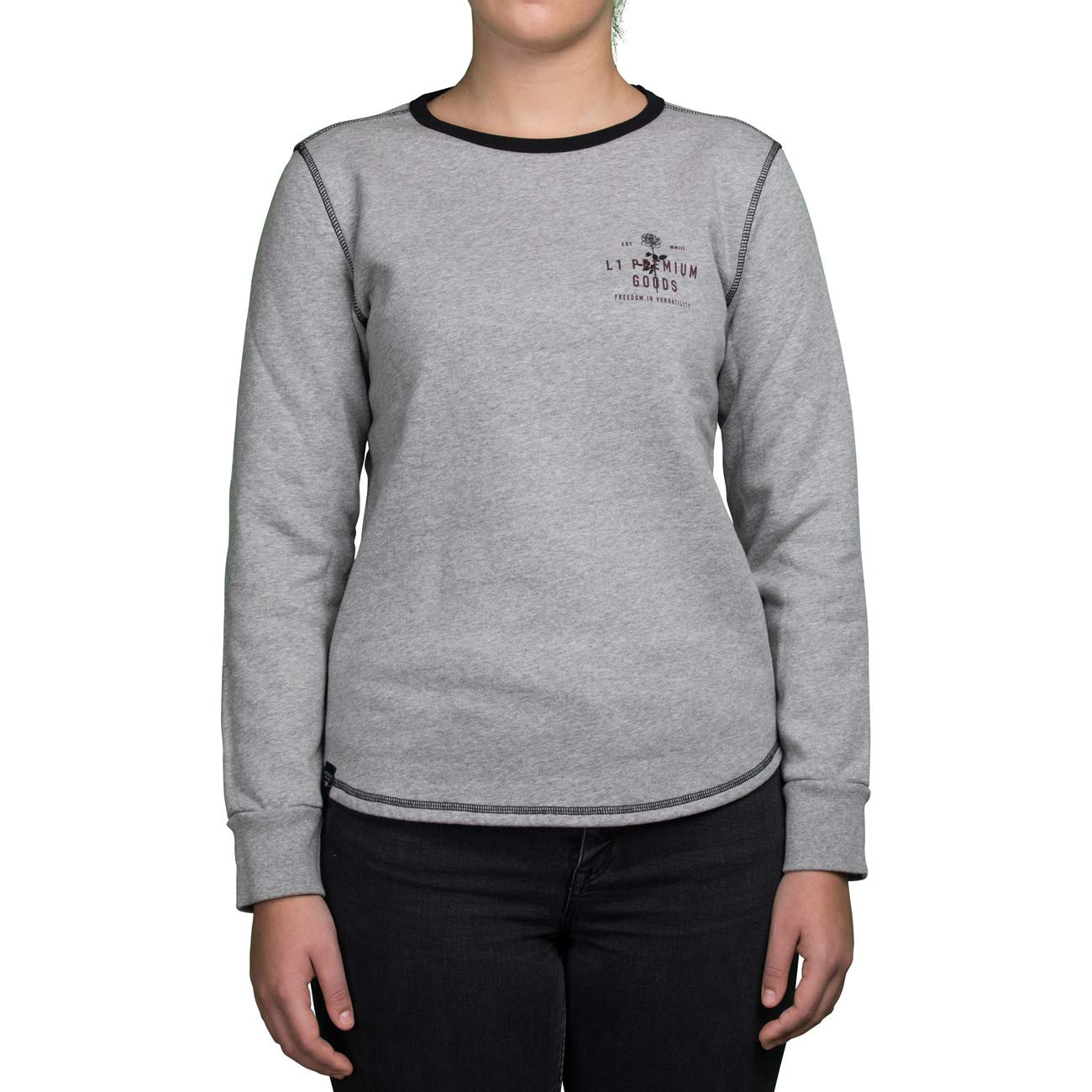 L1 Damen Sweatshirt Bristol W Crew ´21, Größe:S, Farben:Heather Grey