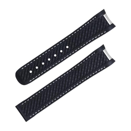 IOTUP Ersatz-Uhrenarmband für Omega-Armband Seamaster 300 Aqua Terra AT150 8900, weiches Gummi, gebogenes Ende, 46, Achat