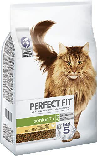 Perfect Fit Senior 7+ – Trockenfutter für ältere Katzen ab 7 Jahr – Huhn – Unterstützt die Vitalität – 7 kg