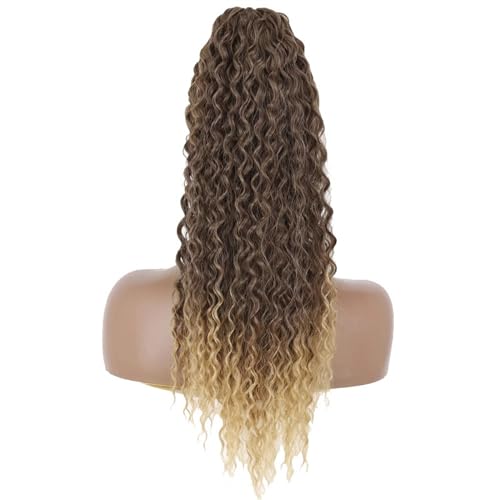 Haarverlängerungen Pferdeschwanz, Langwelliger lockiger Pferdeschwanz mit Kordelzug, 66 cm, synthetische Clip-in-Pferdeschwanz-Extensions for schwarze Frauen, Afro-Locken-Pferdeschwanz mit Kordelzug,