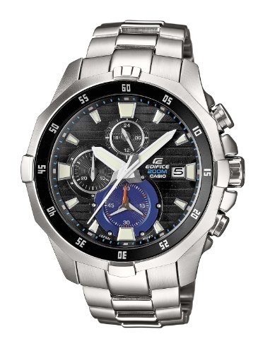 Casio Herren-Armbanduhr XL Edifice Analog Quarz Edelstahl EFM-502D-1AVEF