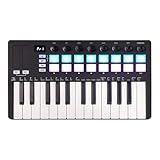 Tastatur Controller Kleine 25-Tasten USB Tastatur Mit 16 Drum Pads Touch Rod 25-Tasten USB Tastatur Controller