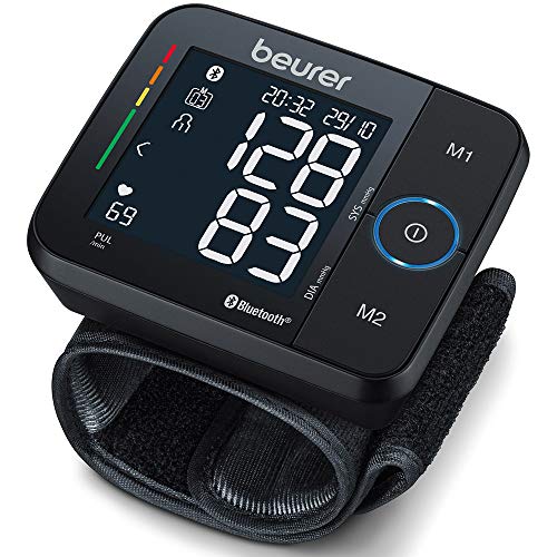 Beurer BC 54 Handgelenk-Blutdruckmessgerät mit App-Anbindung, Inflation-Technology, farbigem Risiko-Indikator und Arrhythmie-Erkennung, für Handgelenksumfänge von 13,5 - 21,5 cm, Medizinprodukt