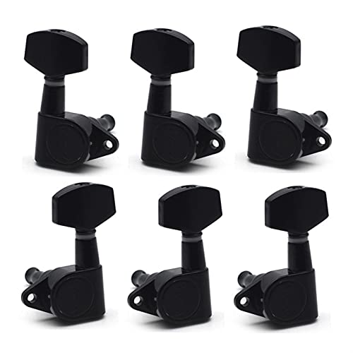 ALFAAL Gitarre Versiegelt Big Square Peg Tuning Pegs Tuner Machine Köpfe Gerade Bein Für Akustische E-Gitarren-Gitarren-Gitarren-Teile (Color : Black 3R3L)