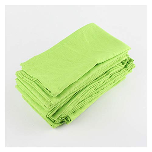 Wiederverwendbare Stoffservietten, Set von 12 Stück Tuch Servietten 40x40cm Baumwolle Leinen Servietten Tischsat Weiche Esstisch Servietten Matte Kinder Tisch Serviette Stoff(12 CJ006 4040Green)