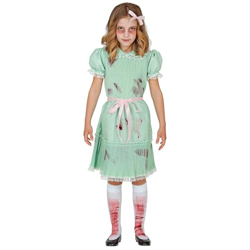 Widmann - Kinderkostüm Killerpuppe, 4-teilig, Kleid, Gürtel und ein Paar Kniestrümpfe, für Mädchen, Psycho, Horror, Grusel, Kostüm, Verkleidung, Mottoparty, Karneval, Halloween