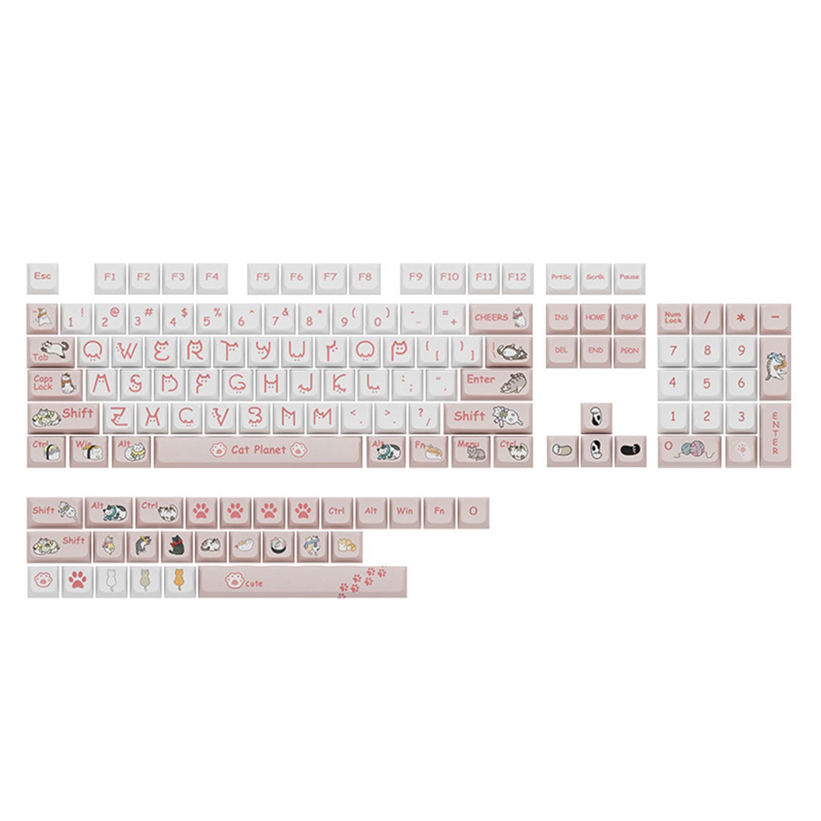 Mllepjdh 131 Tasten PBT Tastenkappen XDA Profil DYE SUB Tastenkappe Für Mechanische Tastatur Planet Tastenkappe Planet Tastenkappen