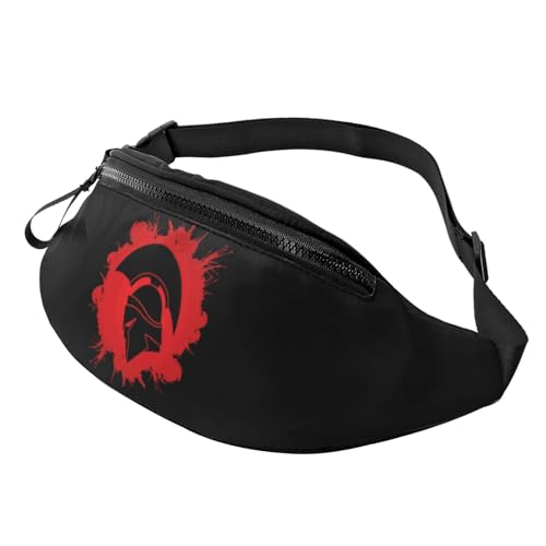 HSJFS Runner Bull Skull Printed Sports Crossbody Waist Bag Casual Chest Bag, Spartan Warrior Helm, Einheitsgröße