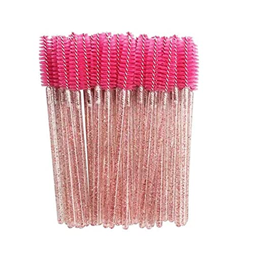 Aqxyxsw 1000 Stück Glitter Mascara Zauberstäbe Einweg-Wimpernbürsten for Verlängerungen Wimpern-Applikator Kristallgriff Make-up-Tool-Kits lingli(Color:Rose)