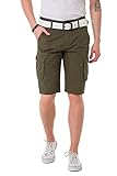 Cipo & Baxx Herren Shorts Bermuda Capri Cargohose Premium Kurze Hose Pants CK265 Khaki W36