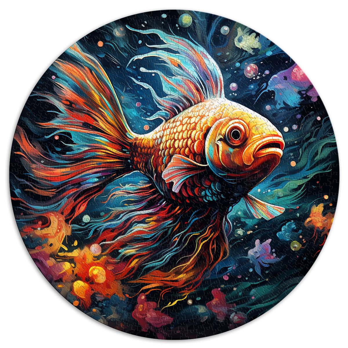 Puzzle-Geschenk Sternenhimmel Goldfisch 1000 Teile für Erwachsene Schwierige Puzzles 26,5 x 26,5 Zoll Familienpuzzle Geschenk für Erwachsene und Familien