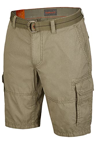 Hattric Herren Cargo Bermuda mit Gürtel Khaki with Print 25 25