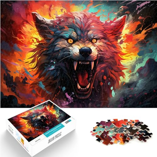 Spielgeschenk-Puzzle, Farb-Fantasie, gewalttätiger Wolf, 1000 Teile, für Erwachsene, Geschenke, Spaß bei Aktivitäten zu Hause, Geburtstagsgeschenk, Reisegeschenke, 1000 Teile (50 x 75 cm)