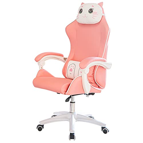 Bürostühle für Zuhause Gaming-Stuhl Büro-Rennstuhl mit Lordosenstütze Armlehne Kopfstütze Hohe Rückenlehne Ergonomischer Schreibtisch Niedlicher Stuhl Drehbarer verstellbarer Schreibtischstuhl für