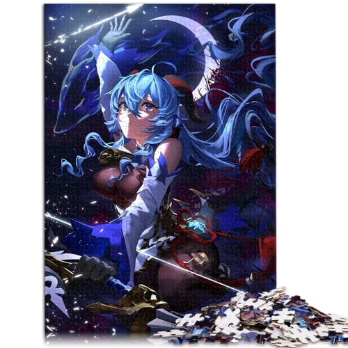 Puzzle Genshin Impact Ganyu Puzzle 1000 Teile Holzpuzzle Spaß für zu Hause, Geburtstagsgeschenk, Reisegeschenk, 1000 Stück (50 x 75 cm)