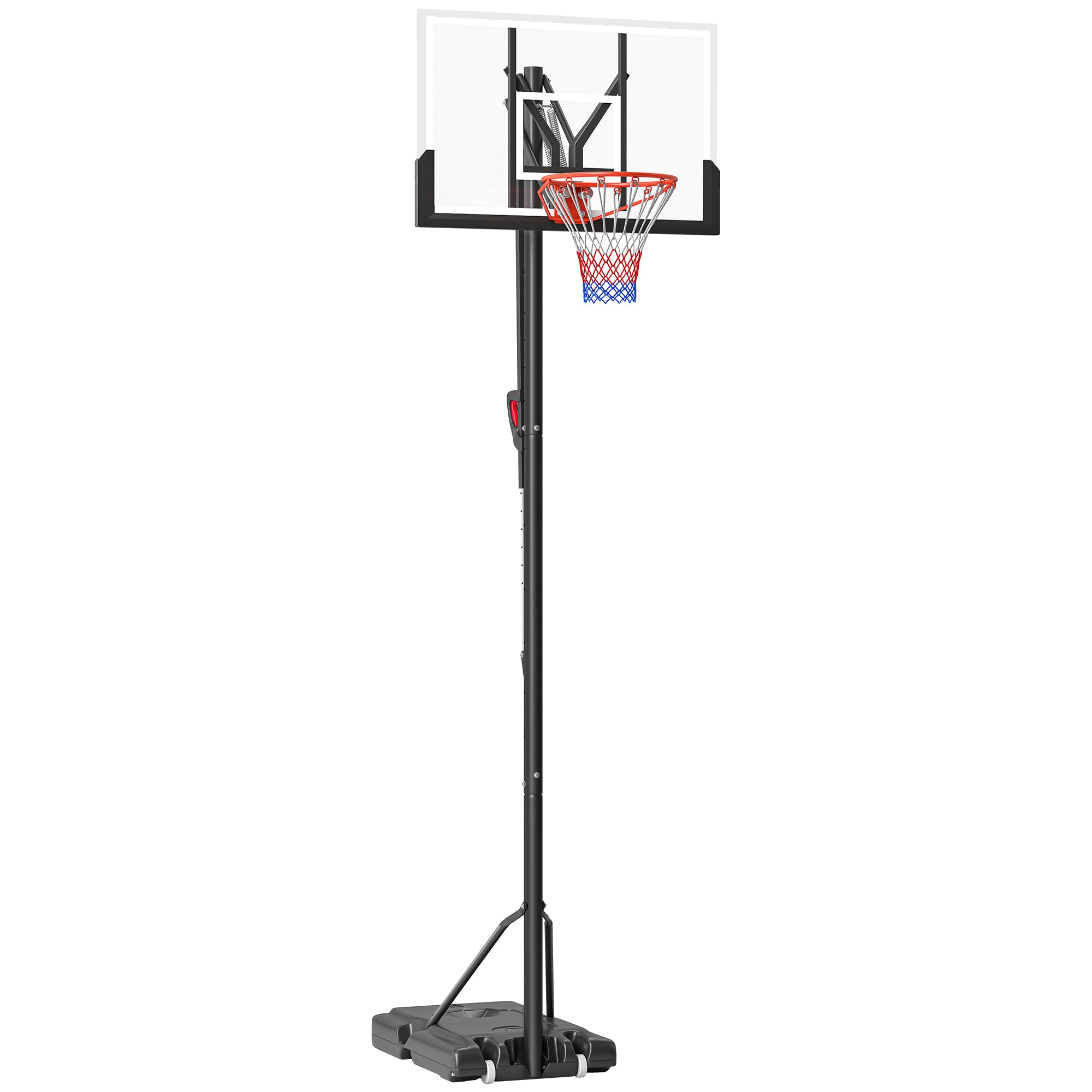 SPORTNOW Basketballkorb 295-365 cm höhenverstellbar, Basketballständer, Basketballanlage mit Ständer, Rollen, für Outdoor, Stahl