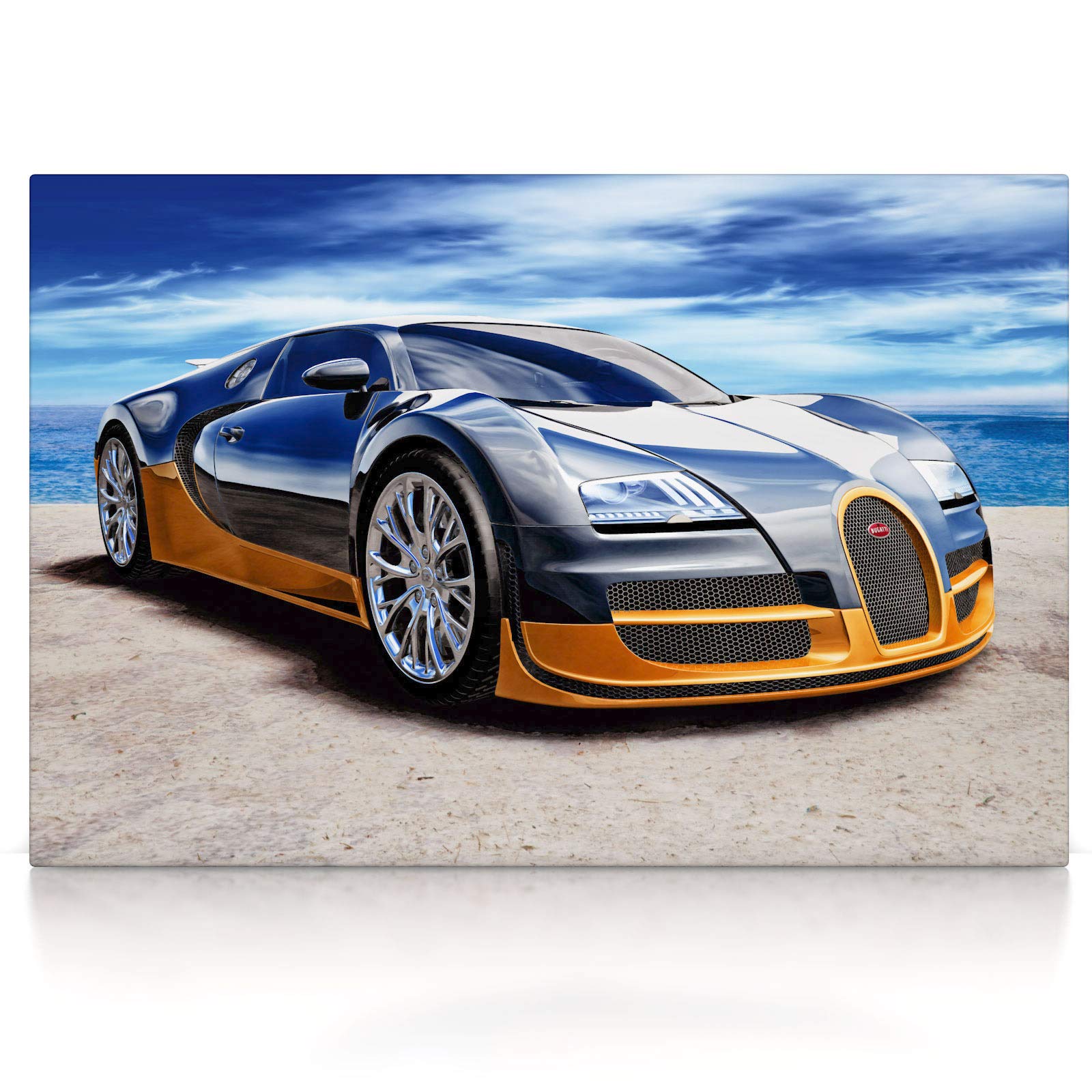 CanvasArts Bugatti Veyron - Leinwand Bild auf Keilrahmen (140 x 90 cm, Leinwand auf Keilrahmen)