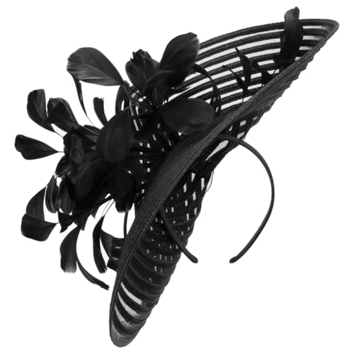 McBURN Dalenia Large Plate Fascinator Haarschmuck Kopfschmuck Damen - Made in Italy Frühling-Sommer - One Size schwarz