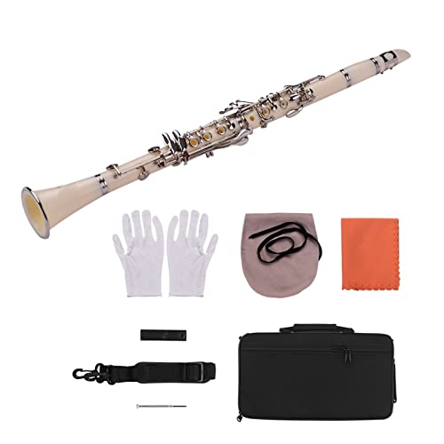 Klarinetten ABS 17- Key Clarinet BB Flat Woodwind Instrument Standard Klarinette (Color : White)