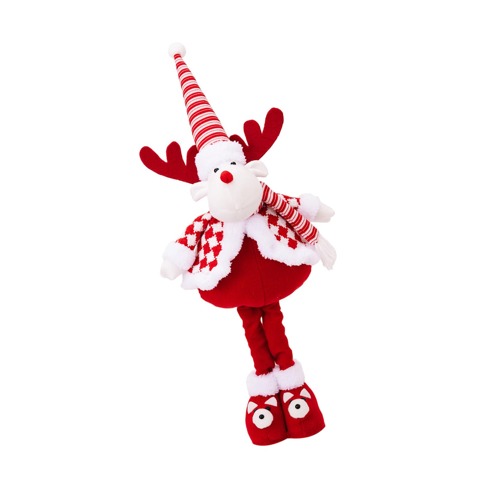 ZIDDAR Weihnachten Santa Schneemann Hirsch Stehende Plüsch Puppen Figur Einziehbare Bein Figur Spielzeug Saisonale Dekorative Ornament