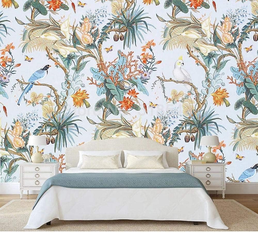 Zweige Blumen Vögel 3D Tapete Poster Restaurant Schlafzimmer Wohnzimmer Sofa TV Dekorative Wand-350cm×256cm