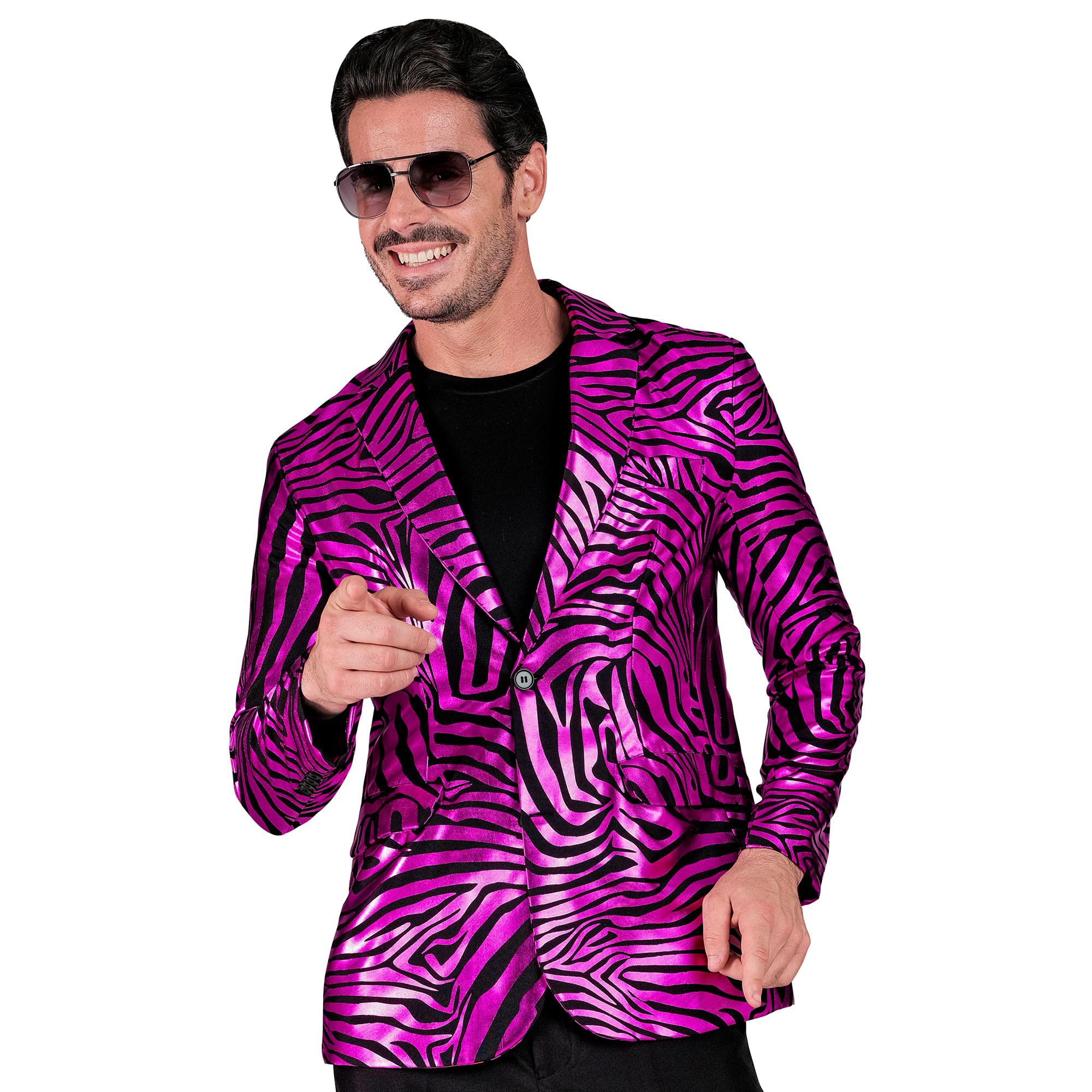 W WIDMANN MILANO Party Fashion - Party Fashion Jackett, Zebra Muster, Anzugjacke, Animal Print, Tierkostüm, Showmen, 80er Jahre, Disco Fever