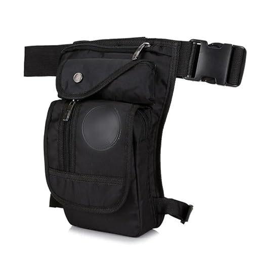 Leg Bag Motorrad Motorrad Oberschenkeltasche Männer Canvas Drop Bein Tasche Motorrad Multifunktionale Messenger Schulter Tasche Gürtel Hüfte Wiege Gürtel(Black)