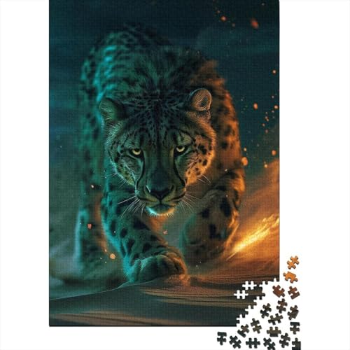 Kunstpuzzle für Erwachsene 500 Teile Mystische Wüstenleoparden für Erwachsene 500-teiliges Puzzle Entspannungspuzzlespiele - Denksportaufgabe 52x38cm