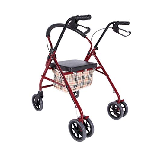 Walker kann sitzen, zusammenklappbarer Einkaufswagen, Reise-Rollator für ältere Menschen, tragbar, ergonomische Rückenlehne, Walker, Geschenk Comfortable anniversary