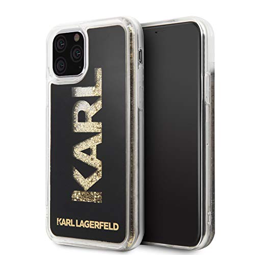 KARL LAGERFELD Schutzhülle für iPhone 11 Pro mit Glitzer-Logo, goldfarben