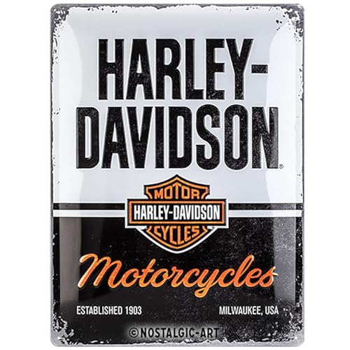 Nostalgic-Art 23266 Retro Blechschild Harley-Davidson – Motorcycles – Geschenk-Idee für Motorrad-Fans, aus Metall, Vintage-Dekoration