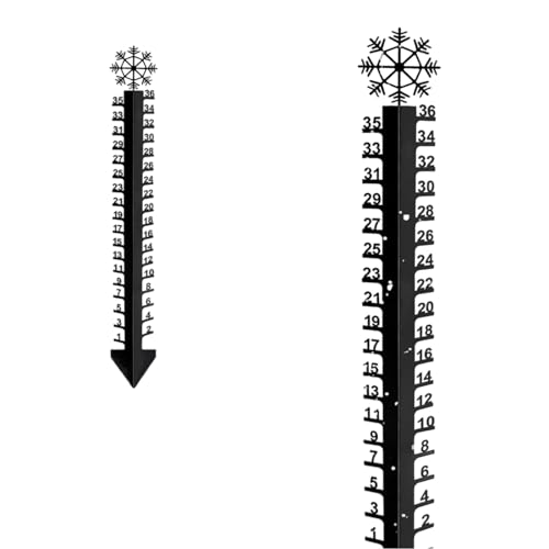 Schneemesser für den Außenbereich, 91,4 cm, Schneemessstab, Schneefall-Messgerät mit Thermometer für Hof-Dekorationen, Garten, Regenmesser