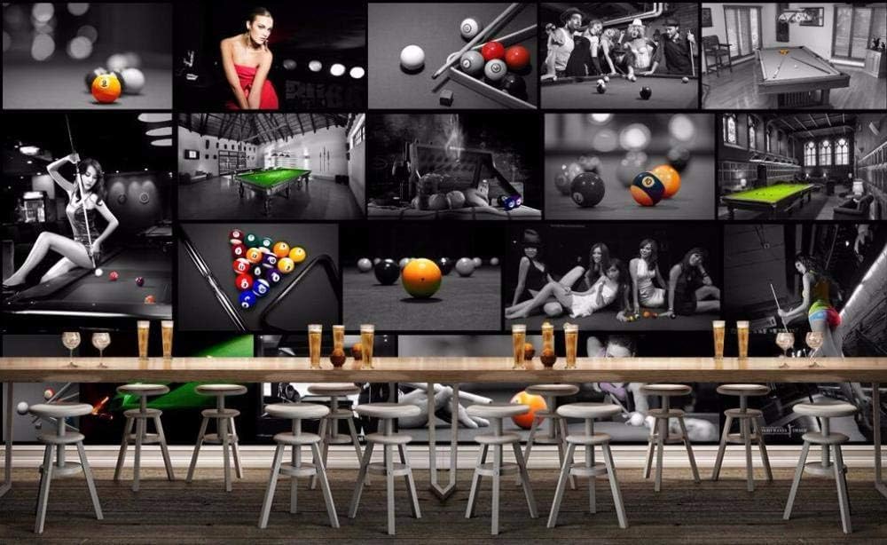 Billard Sexy Frauen 3D Tapete Poster Restaurant Schlafzimmer Wohnzimmer Sofa TV Dekorative Wand-300cm×210cm