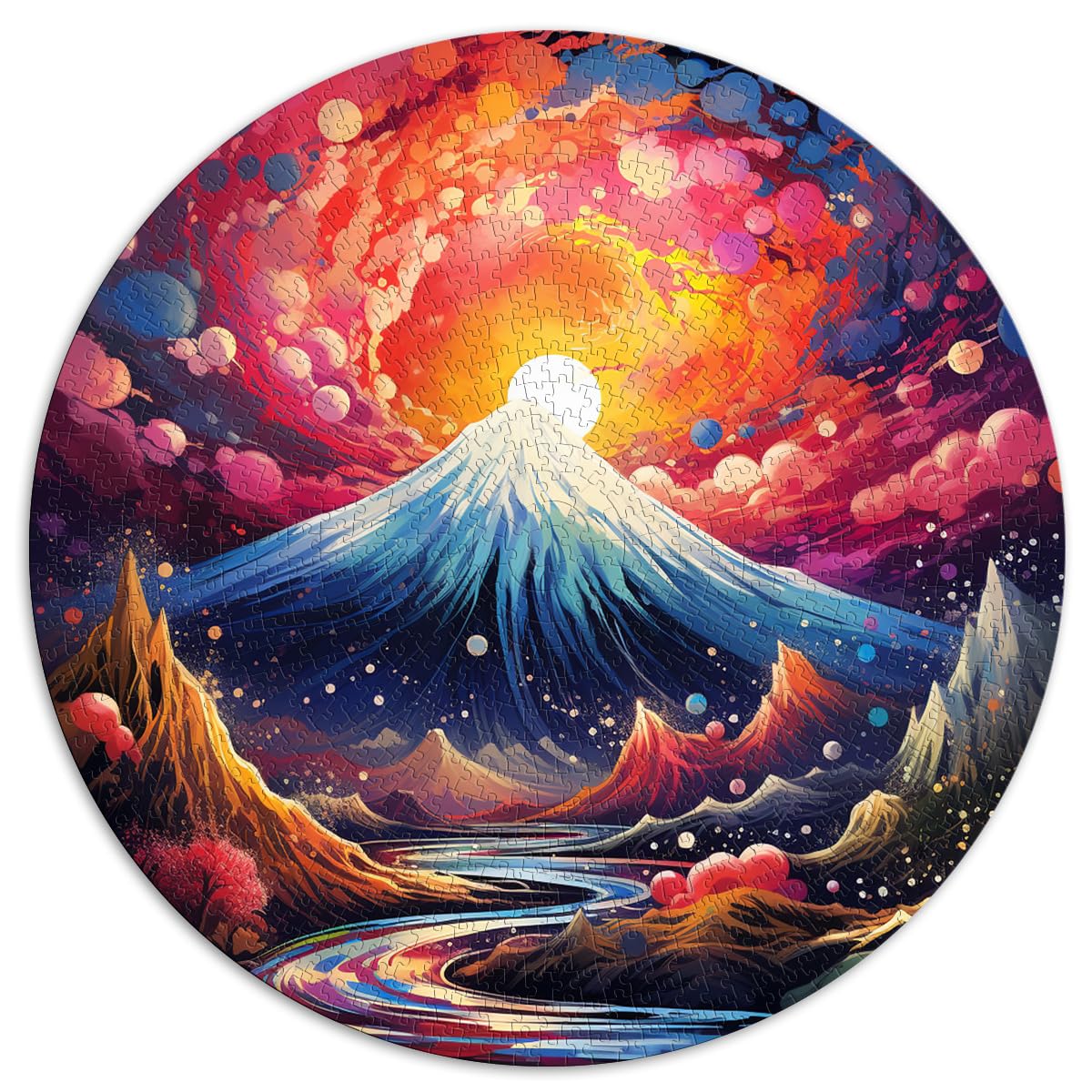 Puzzle-Geschenk, Mount Fuji, bunt, 1000 Teile, Puzzle für Erwachsene, 67,5 x 67,5 cm, Puzzle-Geschenke, schwierige, schwere Puzzles für Frauen und Männer