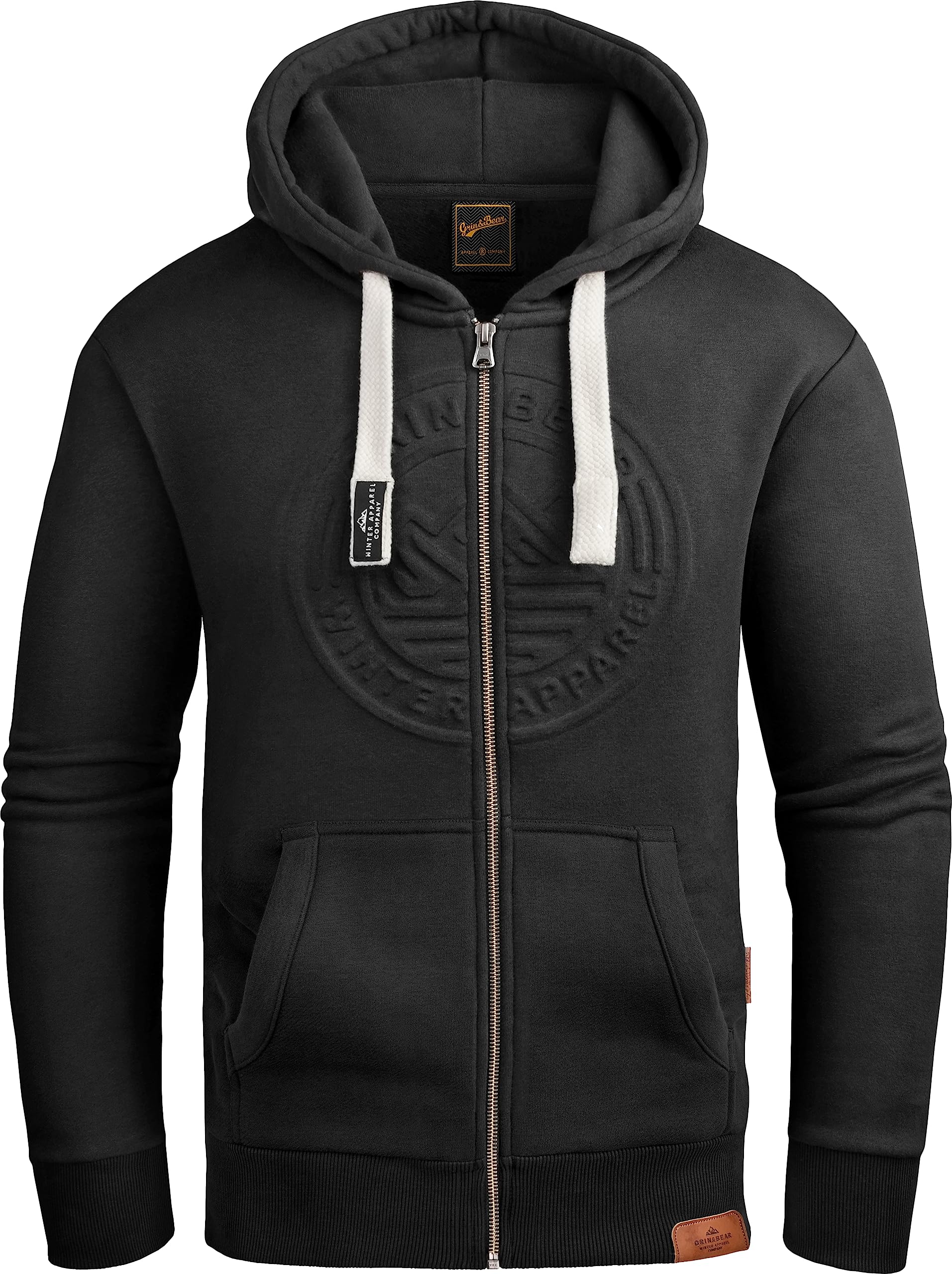 Grin&Bear Hoodie Herren Sweatshirt GEC601 Schwarz L