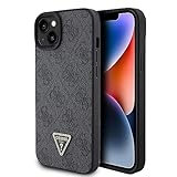 GUESS GUHCP15SP4TDPK Hülle für iPhone 15 6.1" Schwarz hardcase Leather 4G Diamond Triangle